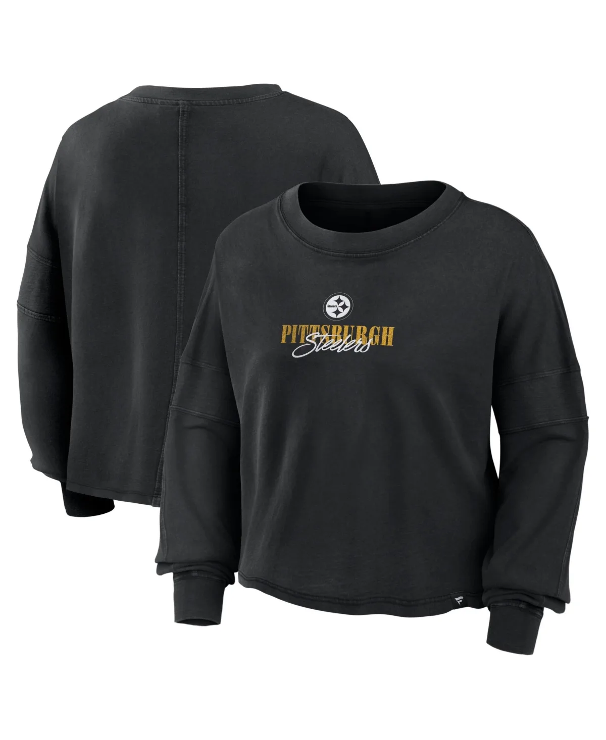 Pittsburgh Steelers Oversized Chop Block Boxy Long-Sleeve Top by Fanatics