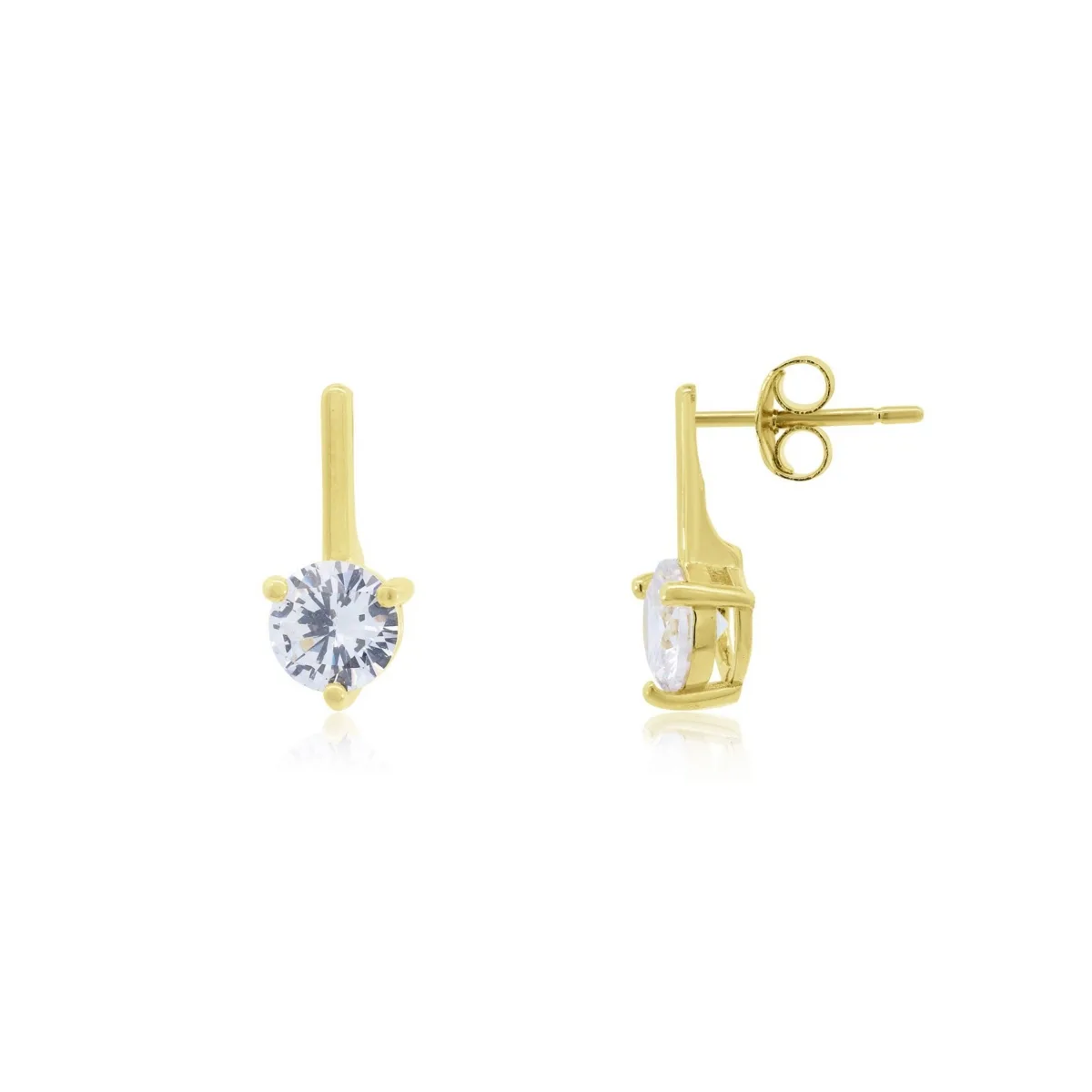 Cz Round Drop Earrings 14K Gold-Plated Sterling Silver by The Lovery