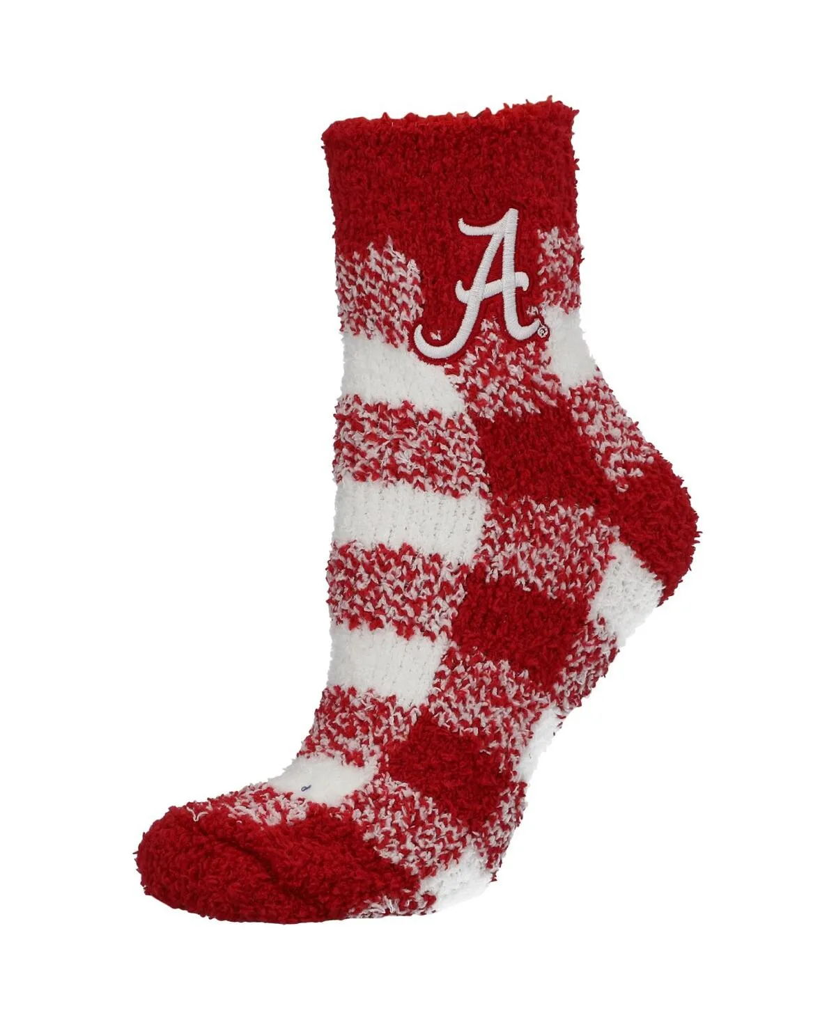 Alabama Crimson Tide Fuzzy Buffalo Checkered Ankle Socks by Zoozatz