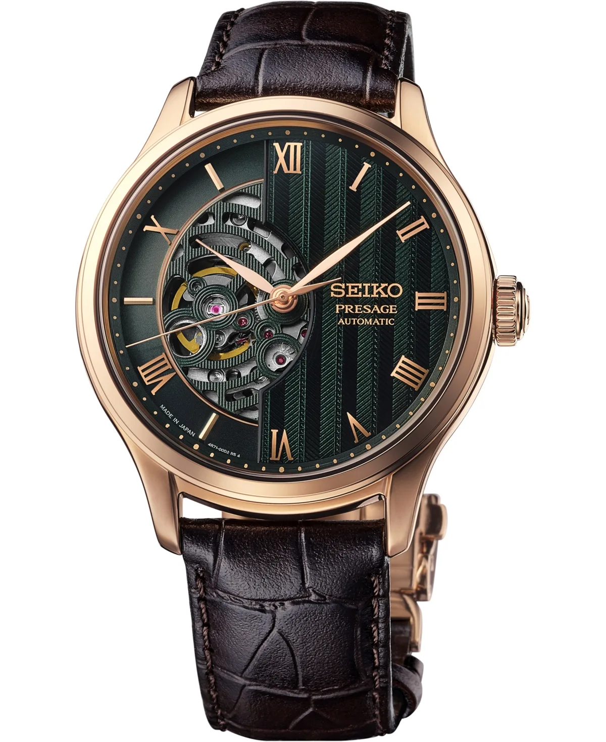 Presage Japanese Garden Rose Gold-Tone Stainless Steel Bracelet Watch 41.8mm by Seiko