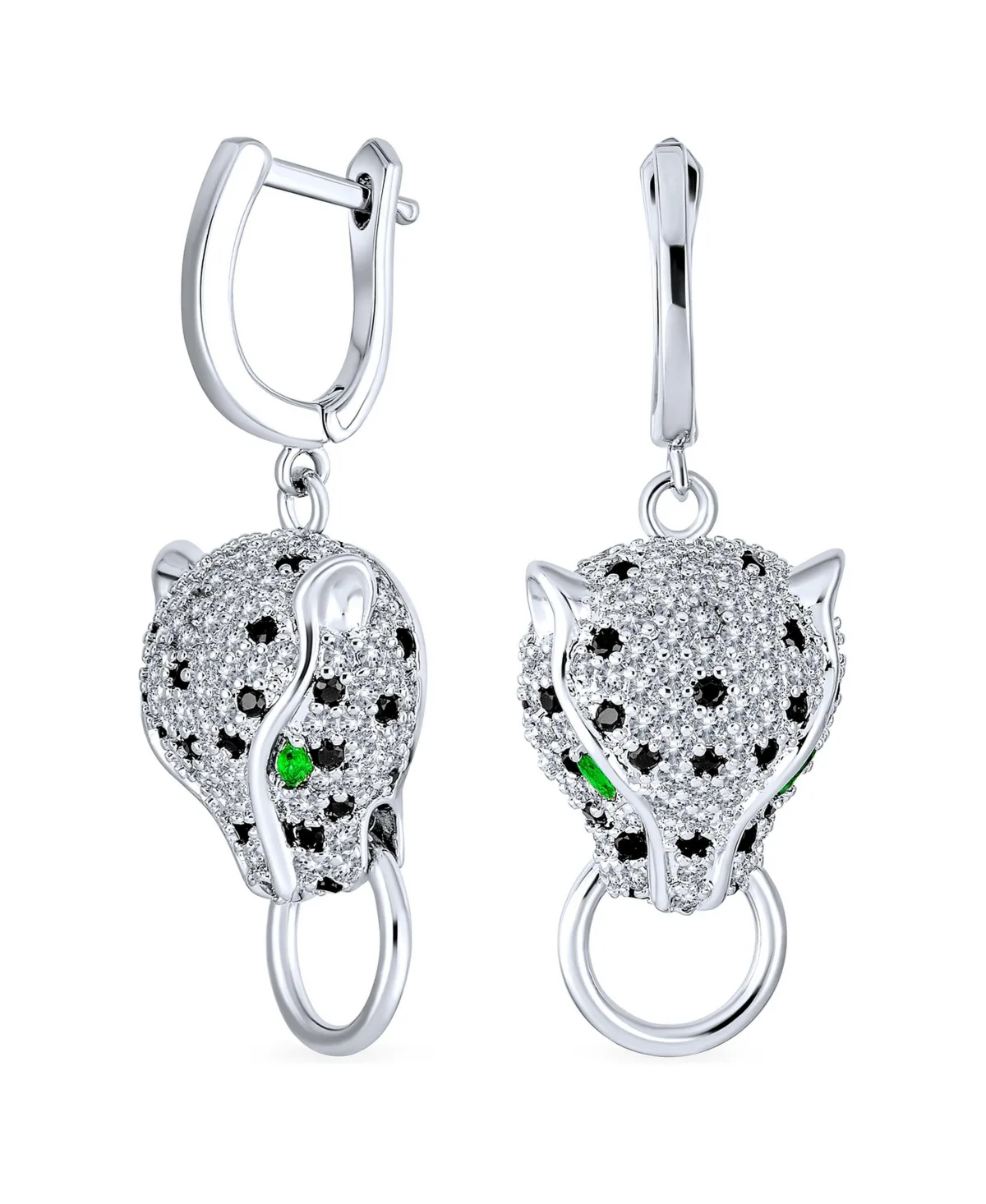 Silver-Tone Cubic Zirconia Art Deco Panther Dangle Earrings by Bling Jewelry