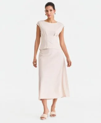 Cap Sleeve Ponte Knit Top Midi Skirt by INC International Concepts