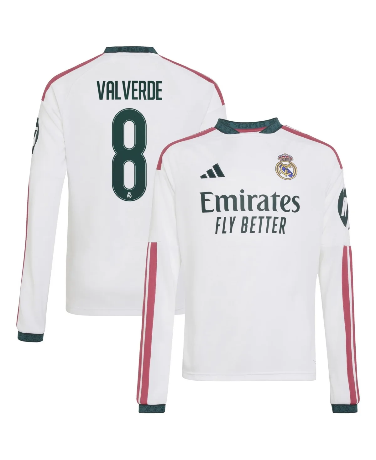 Federico Valverde Real Madrid Replica Home Long Sleeve Jersey by adidas