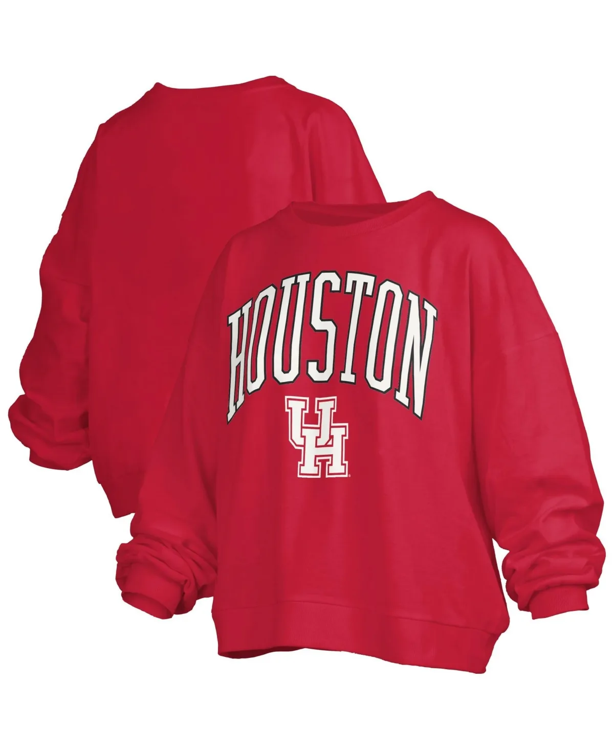Houston Cougars Oversized Janise Arch Over Logo Fleece Sweatshirt