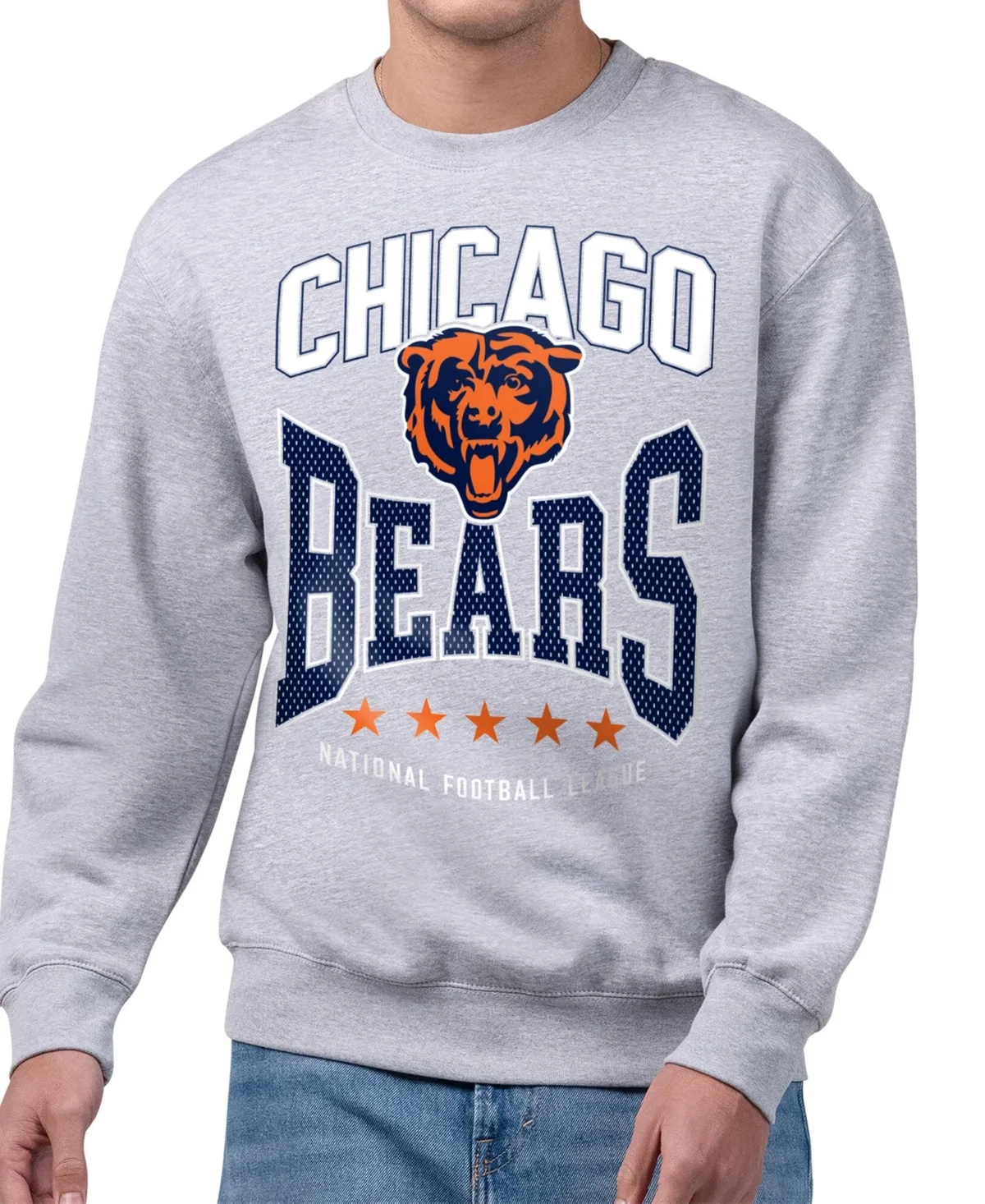 Center Squeeze Fleece-Lined Screen-Printed Crewneck Sweatshirt