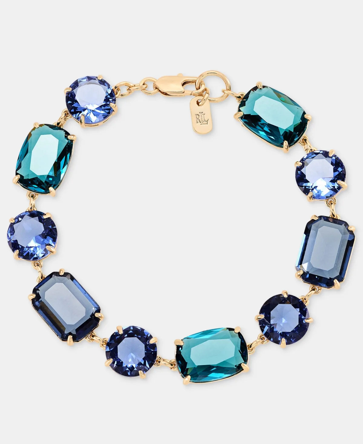 Lauren Ralph Lauren Gold-Tone Crystal Stone Flex Link & Chain Bracelet by Ralph Lauren
