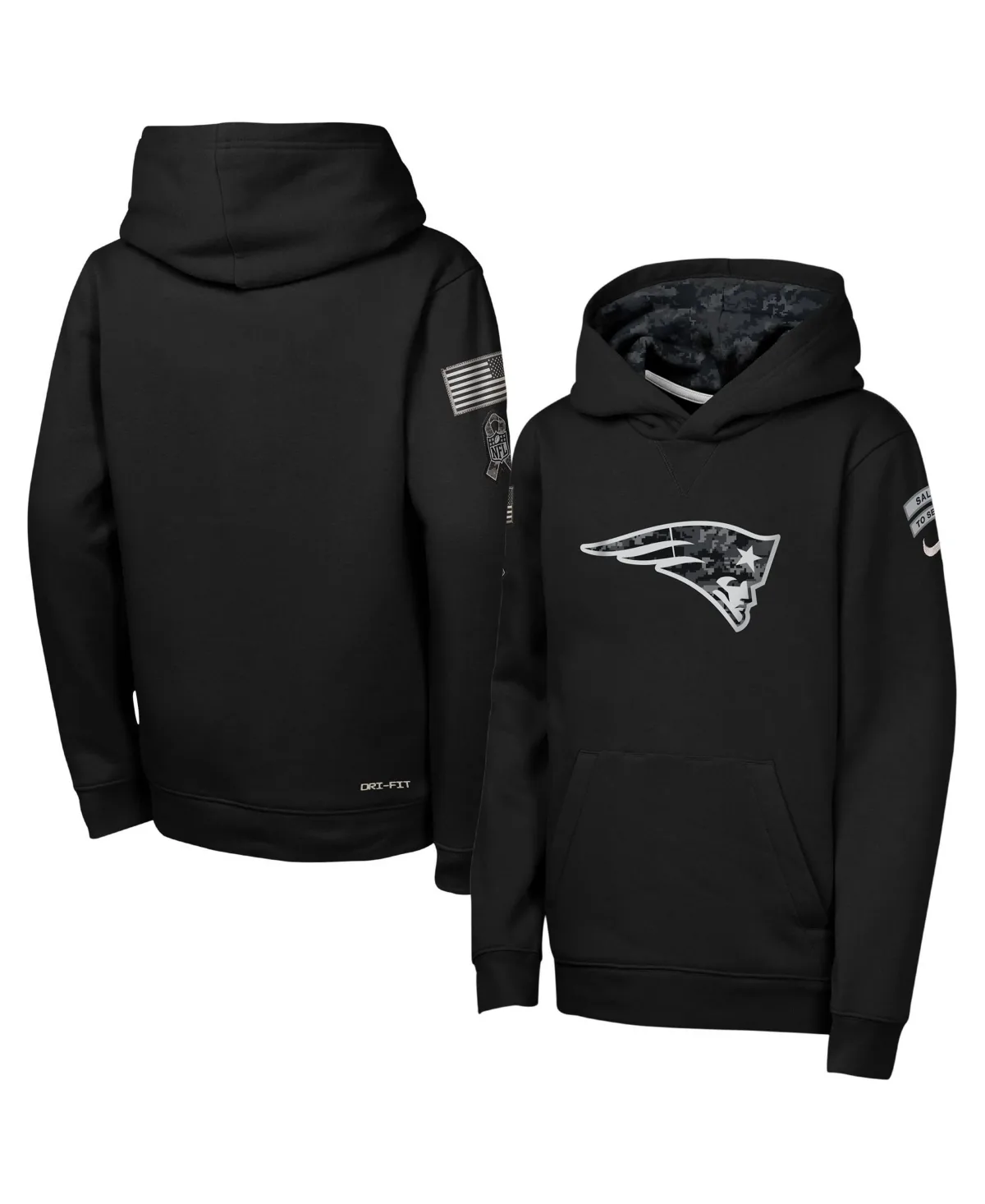 New England Patriots 2026 Salute to Service Club Fleece Pullover Hoodie by Nike