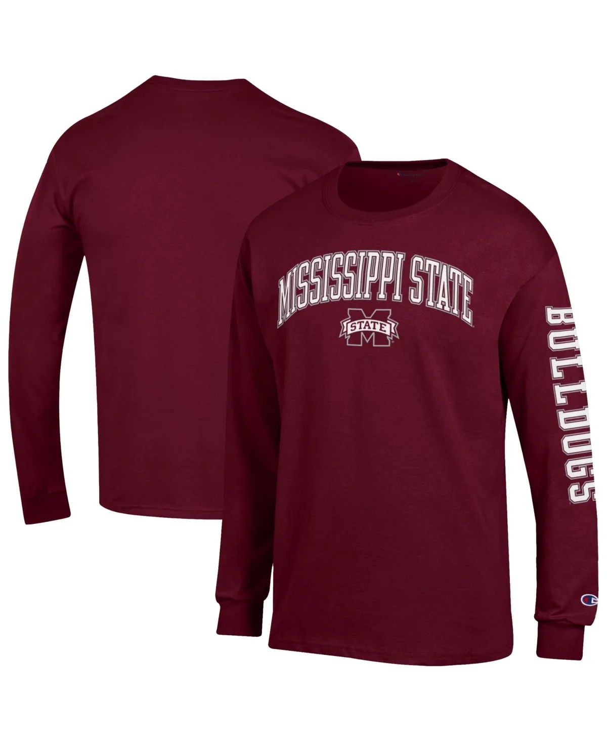 Mississippi State Bulldogs Arch Over Logo 2-Hit Long-Sleeve T-Shirt by Champion