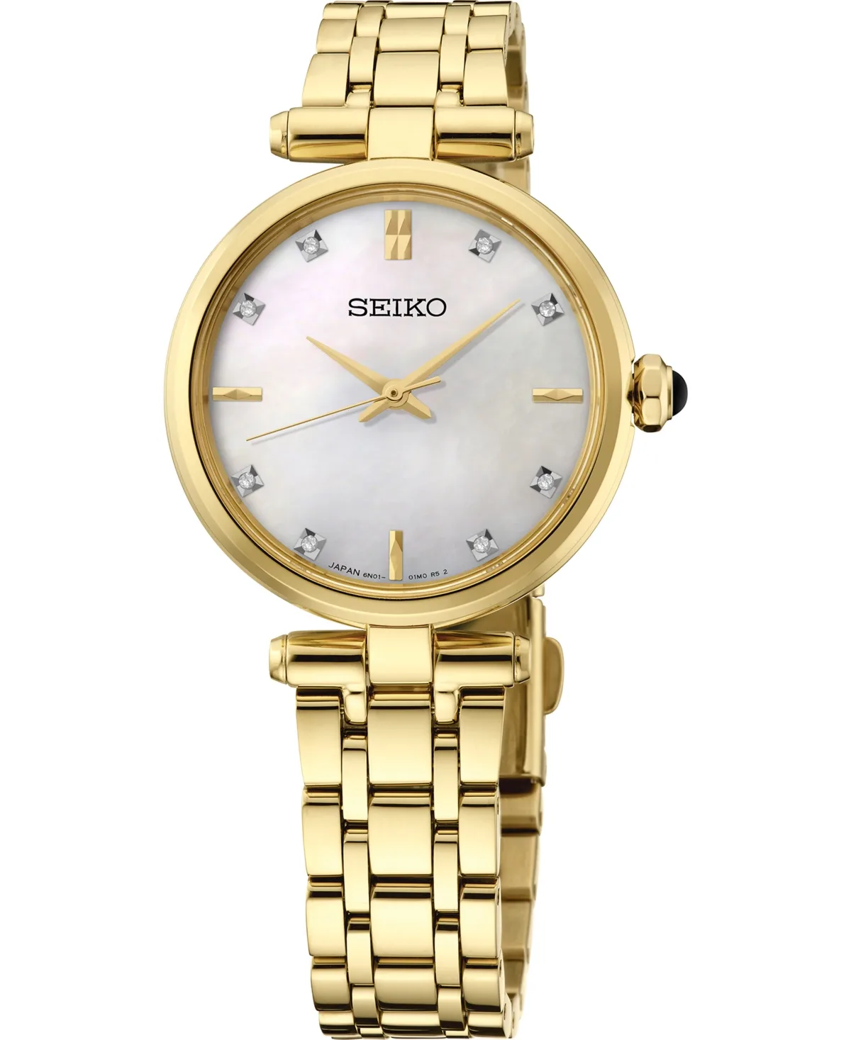 Diamonds Gold-Tone Stainless Steel Bracelet Watch 29mm by Seiko