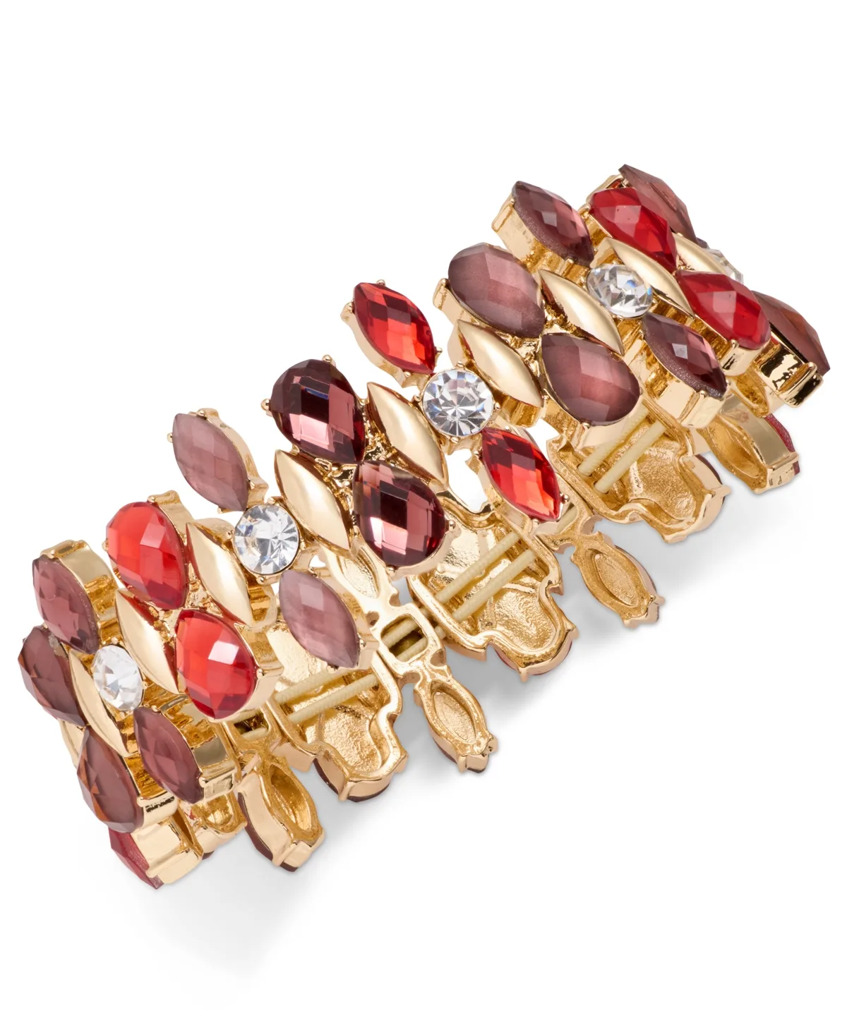 Crystal Cluster Gold-Tone Stretch Bracelet