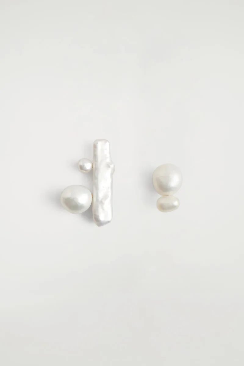 Sculptural Freshwater Pearl Earrings by COS