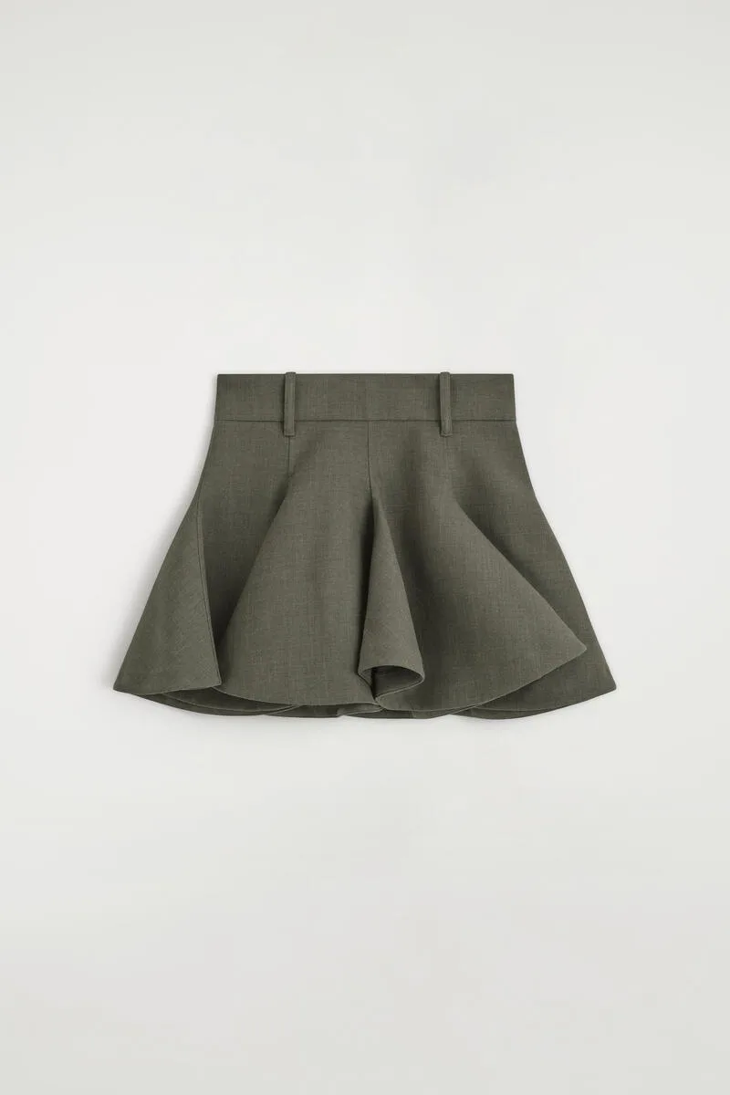 Sculptural Tailored Wool Mini Skirt by COS