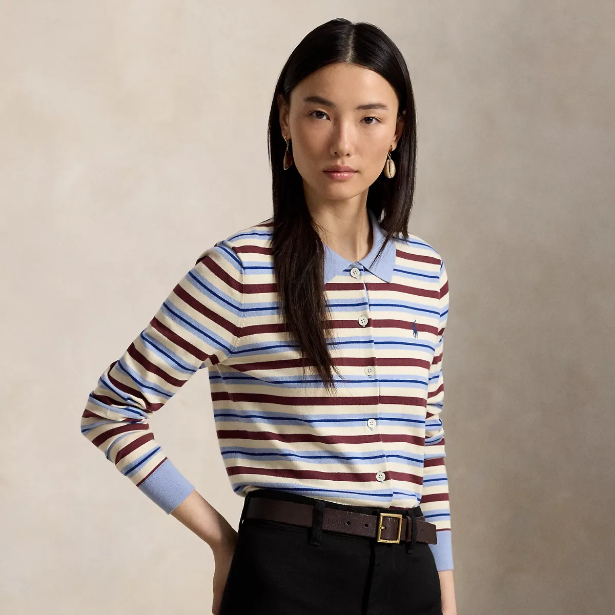Striped Polo Cardigan by Polo Ralph Lauren