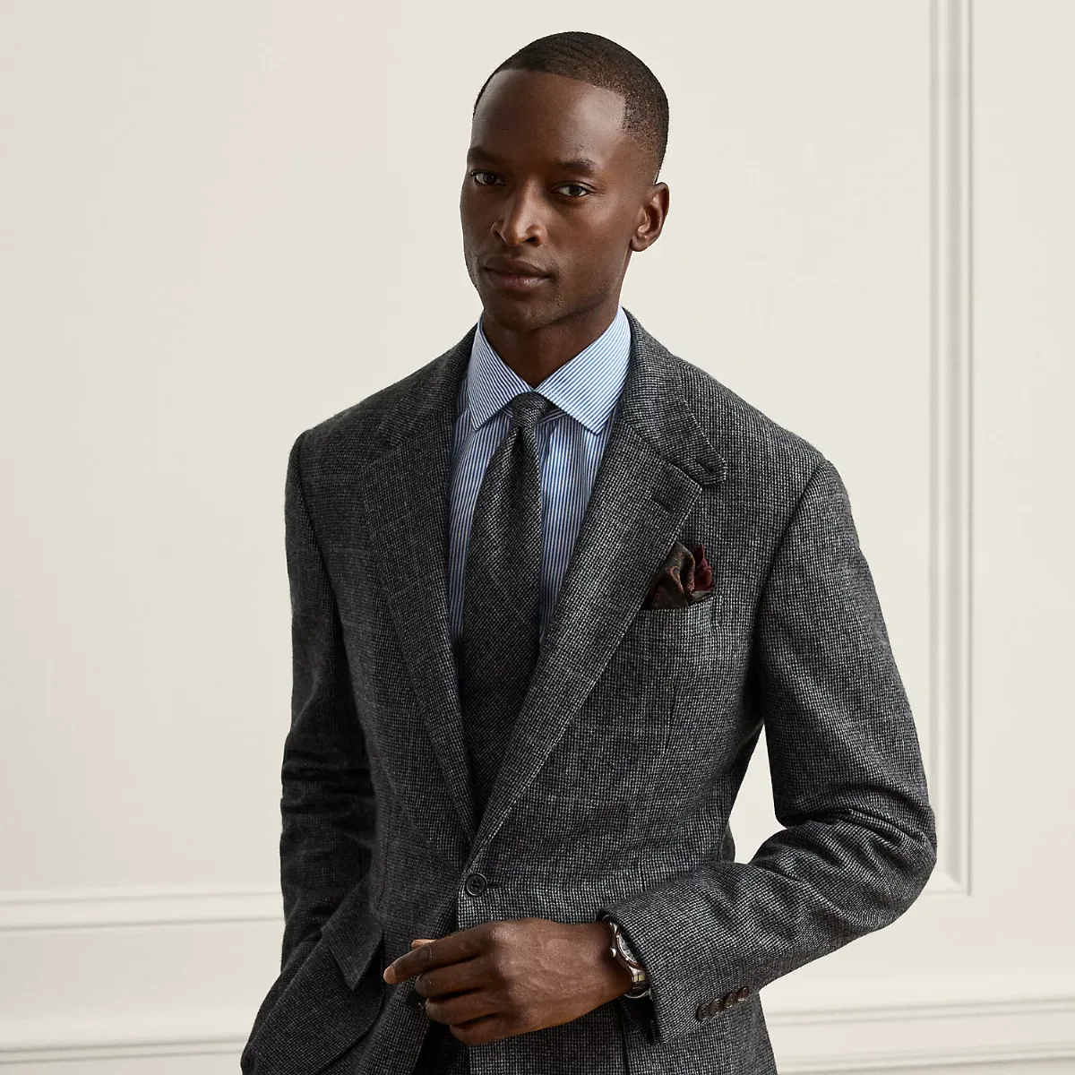 Glenn Hand-Tailored Tick-Weave Jacket by Ralph Lauren Purple Label