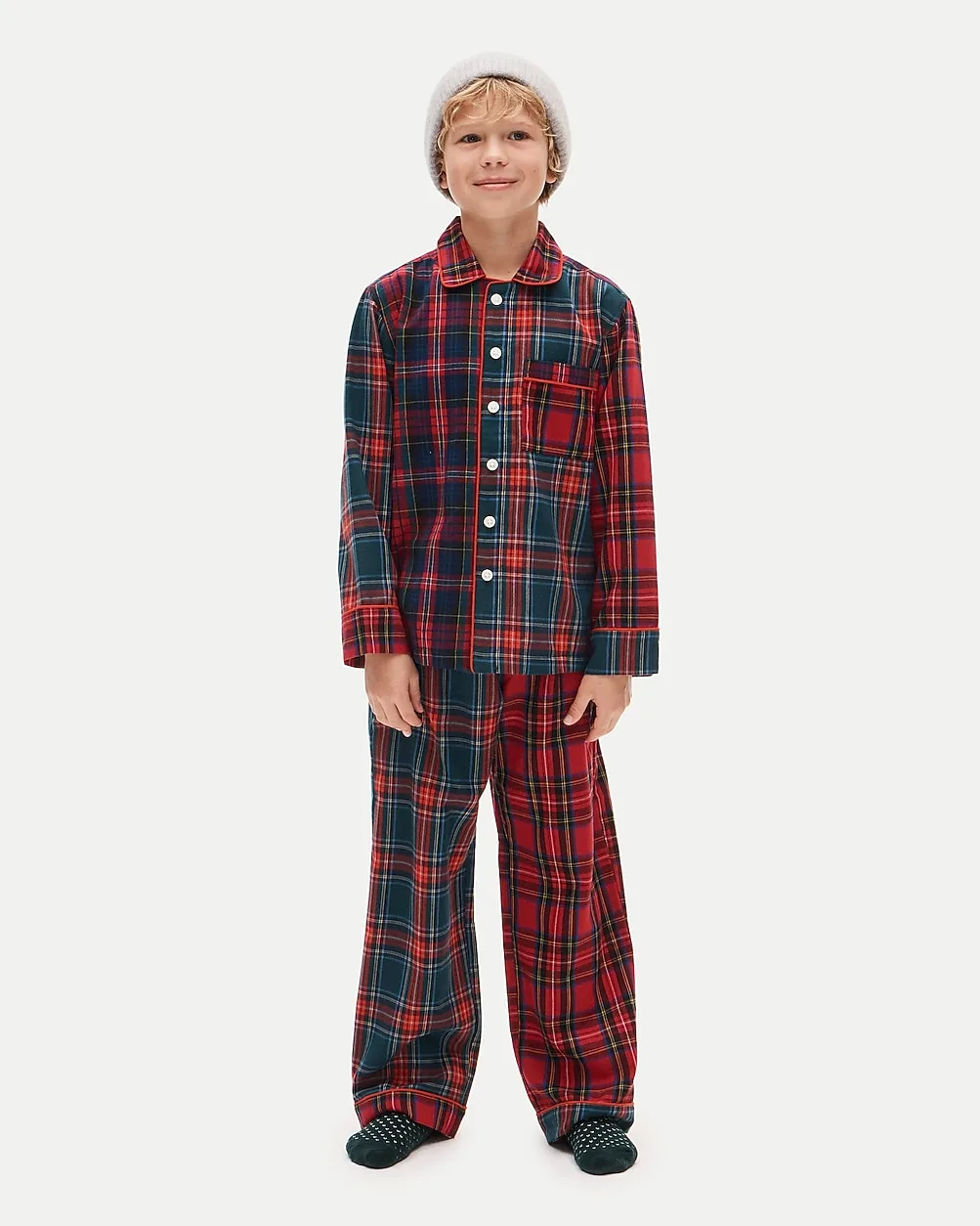 Flannel Pajama Set in Mixed Tartan by J.Crew