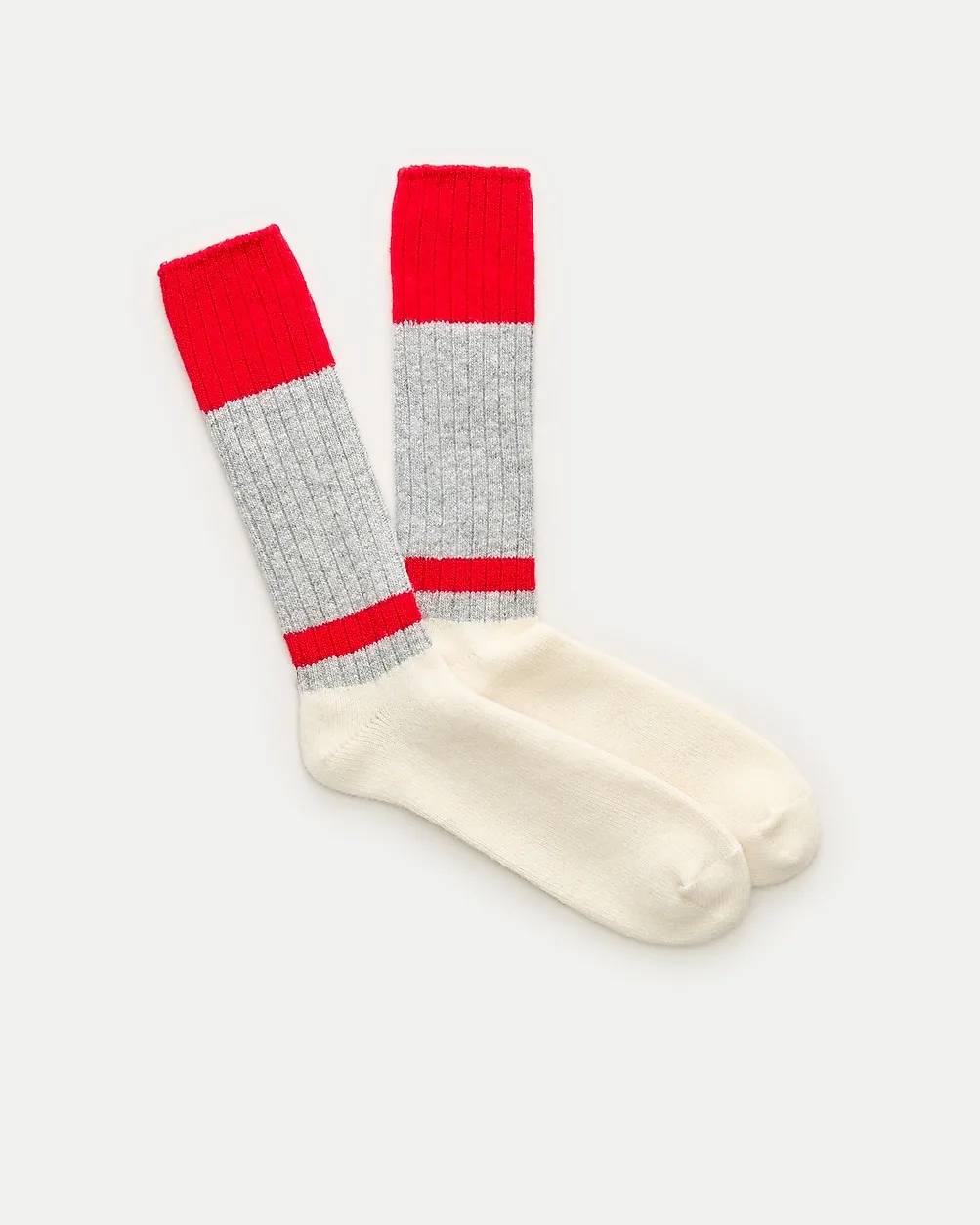 Ribbed Lambswool-Blend Colorblock Socks by J.Crew
