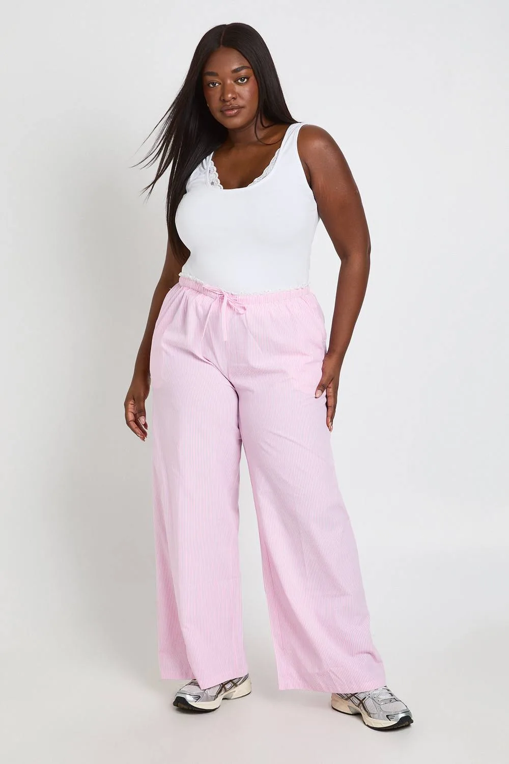 Lace Trim Trouser by boohoo