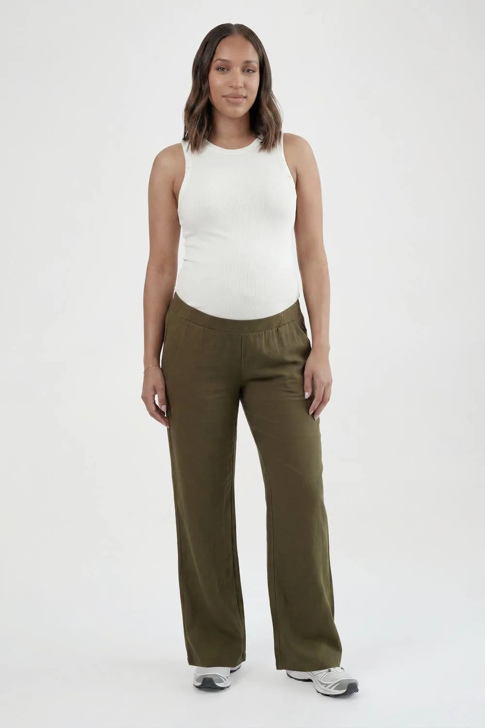 Basic Rib Wide Leg Trouser by boohoo