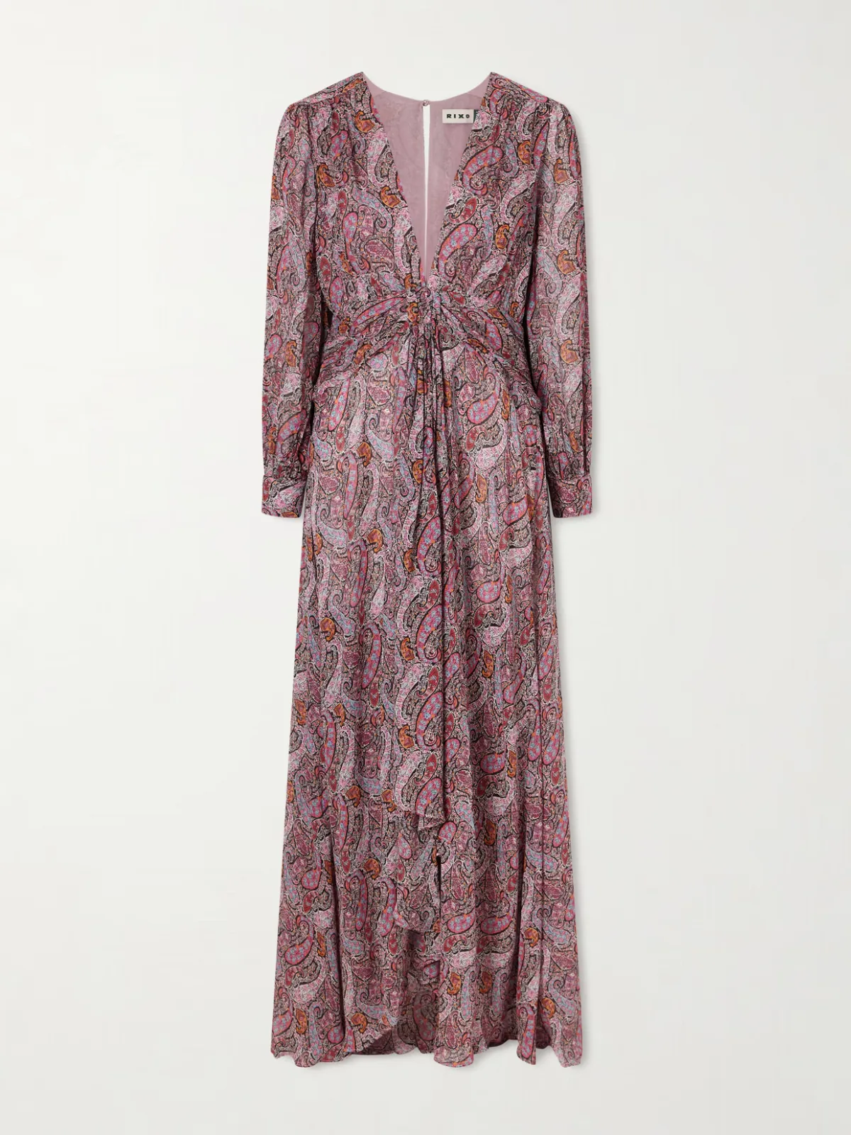 - Meera Gathered Paisley-print Chiffon Maxi Dress -