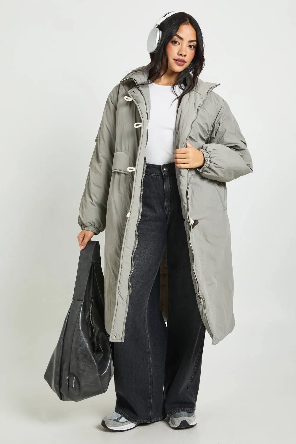 Maxi Puffer with Toggles by boohoo