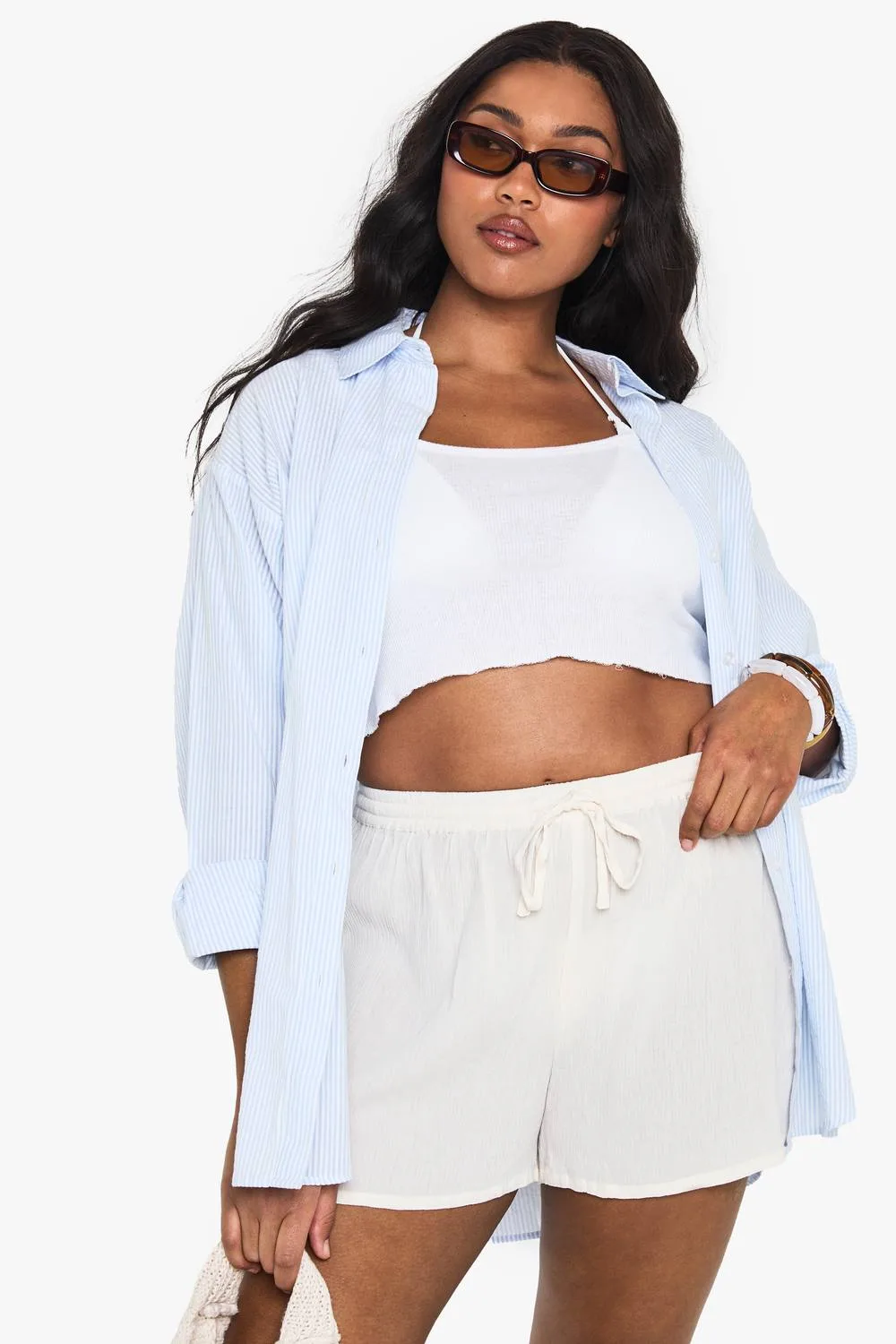 Cheesecloth Beach Shorts by boohoo