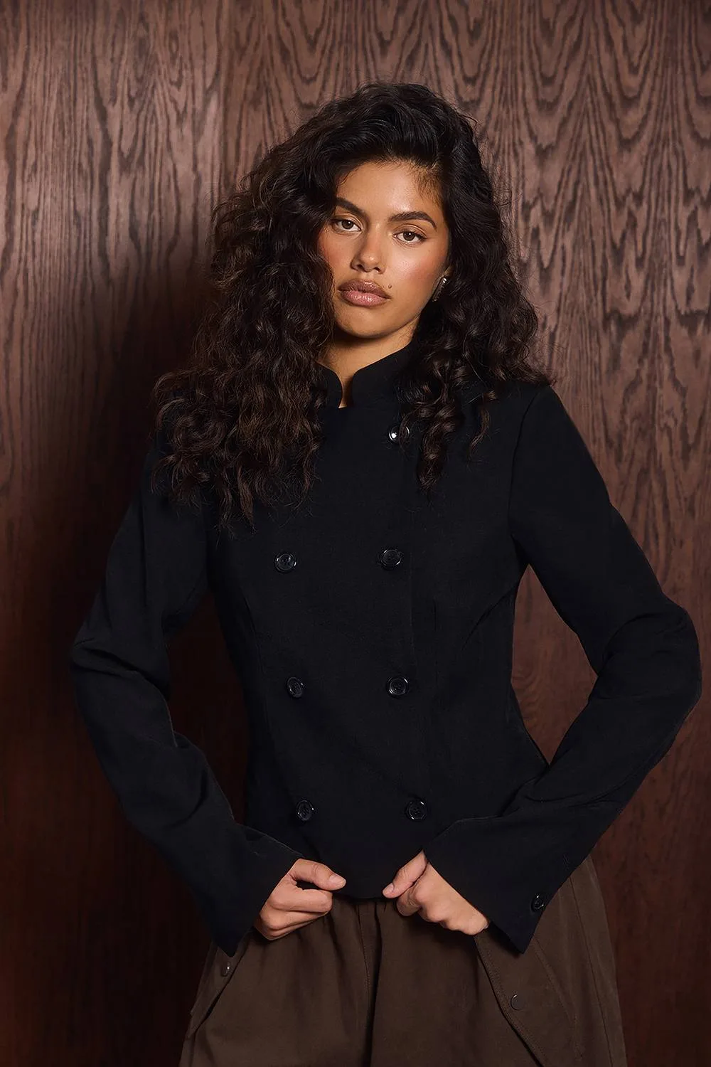 Military Style Fitted Blazer by boohoo