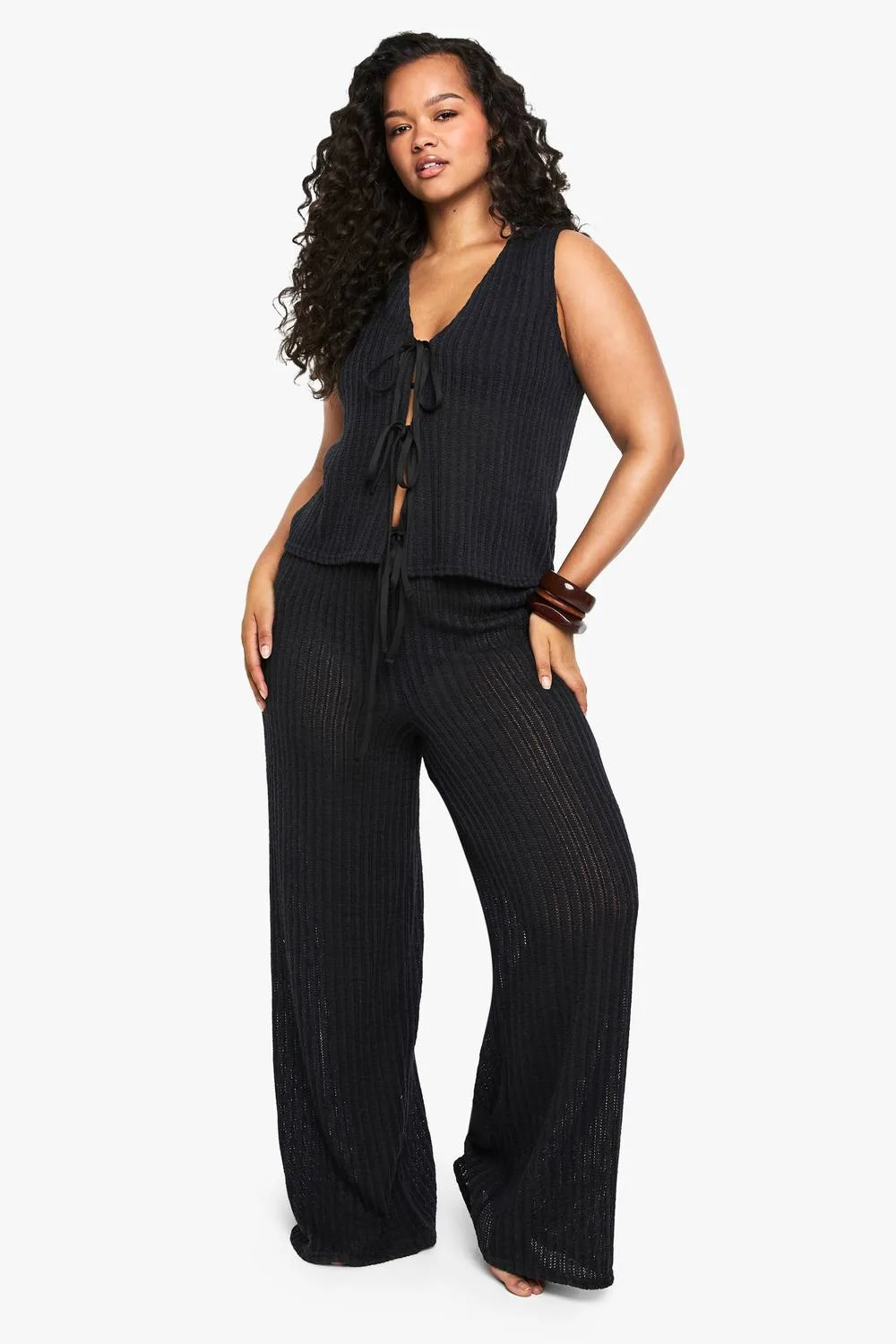 Beach Wide Leg Beach Trousers by boohoo