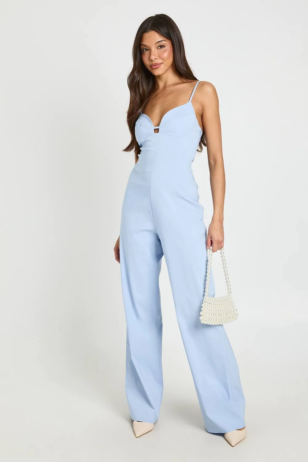 Sweetheart Neck Wide Leg Jumpsuit by boohoo