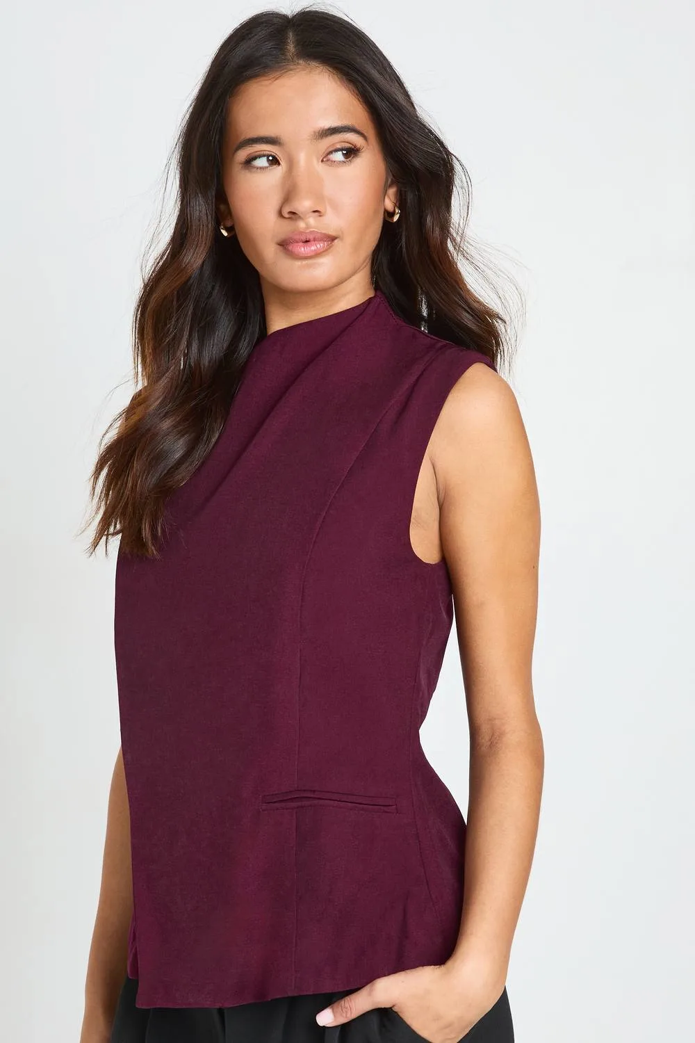 High Wrap Concealed Front Waistcoat by boohoo