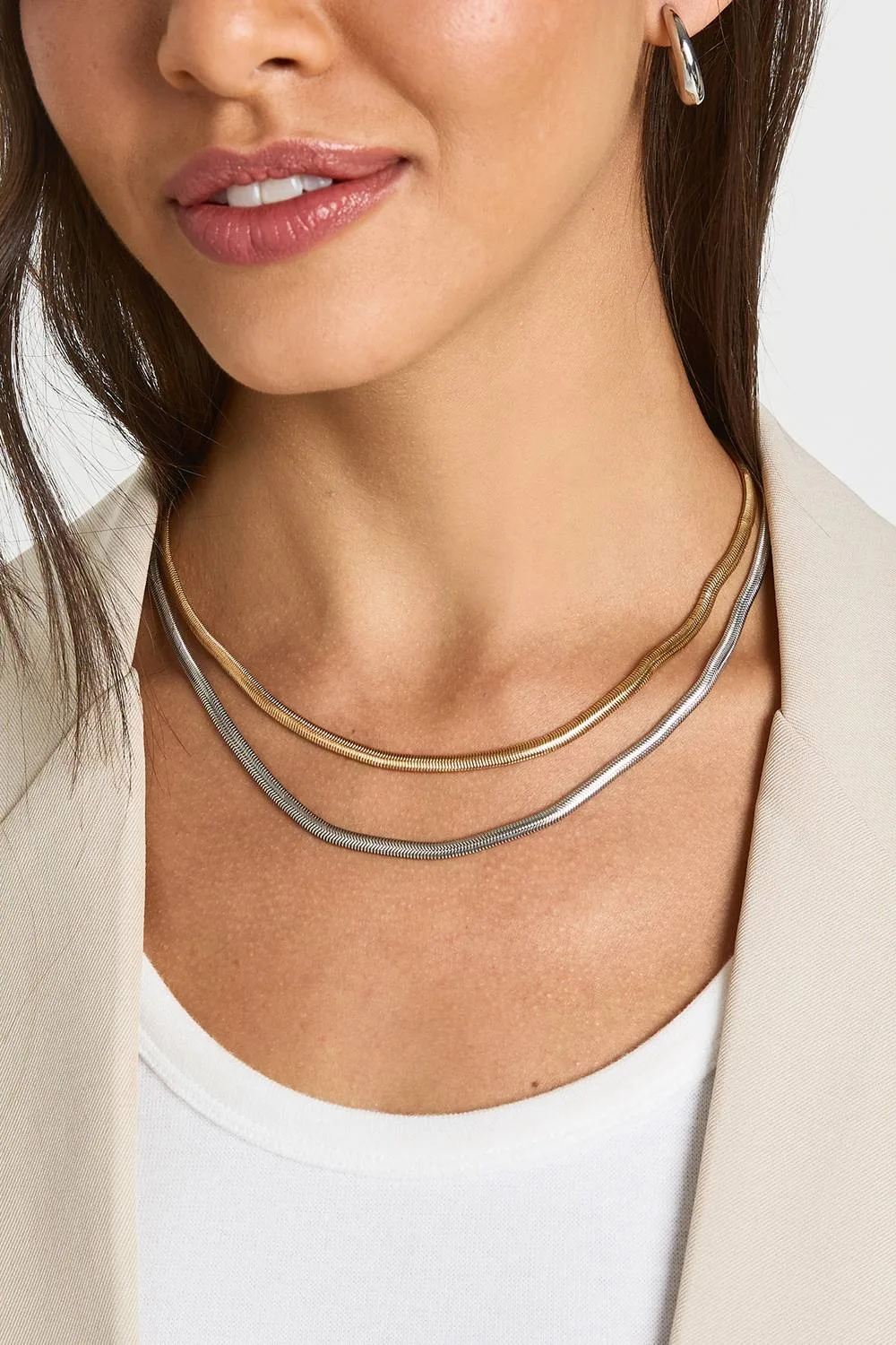Two Tone Mixed Metal Necklaces 2 Pack by boohoo