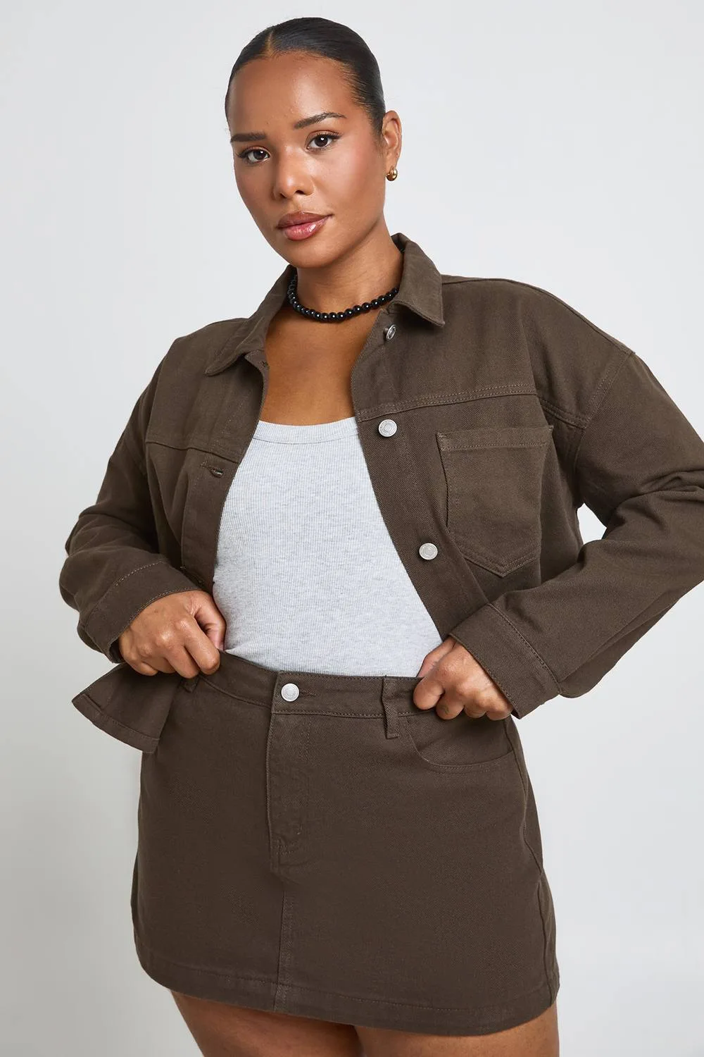 Denim Mini Skirt by boohoo