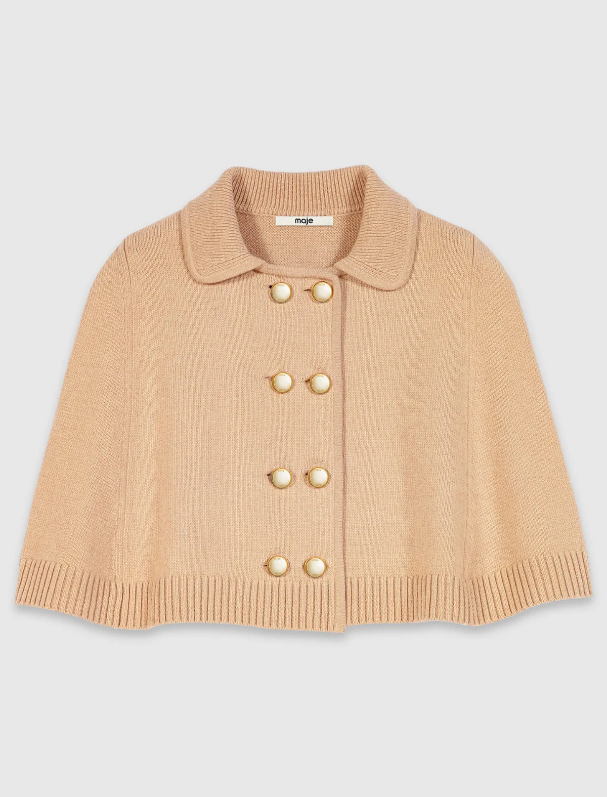 Wool Blend Mini Cape by Maje