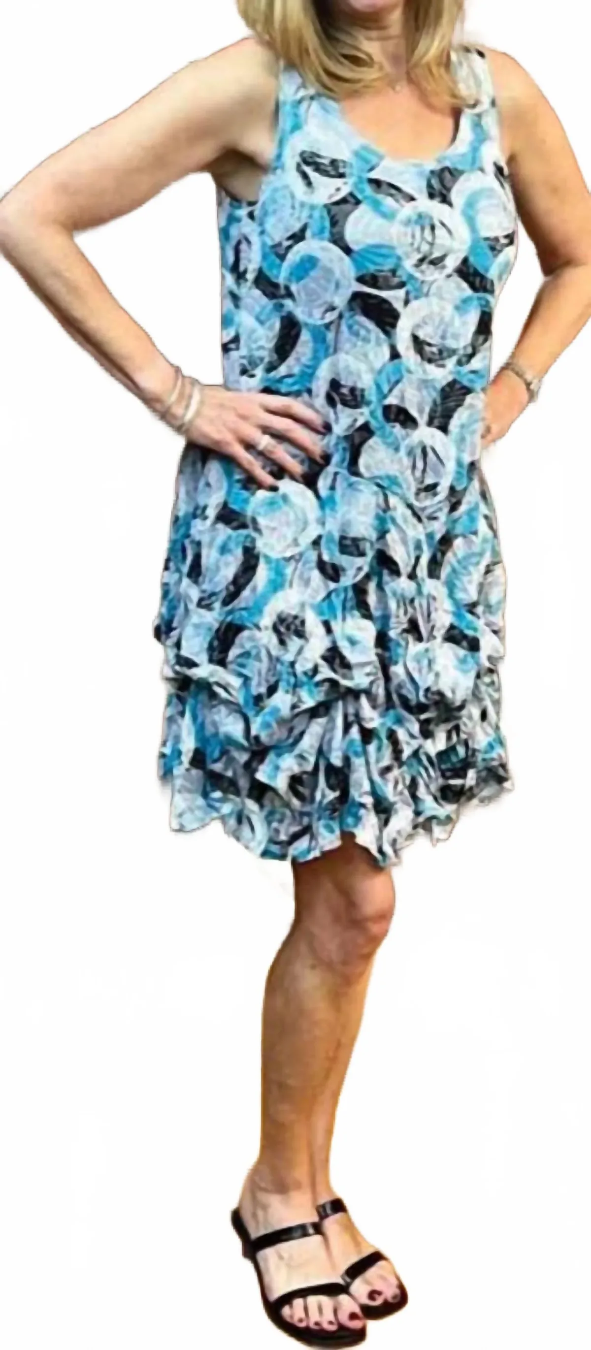 Crinkle Dress in Circles by Shana Apparel