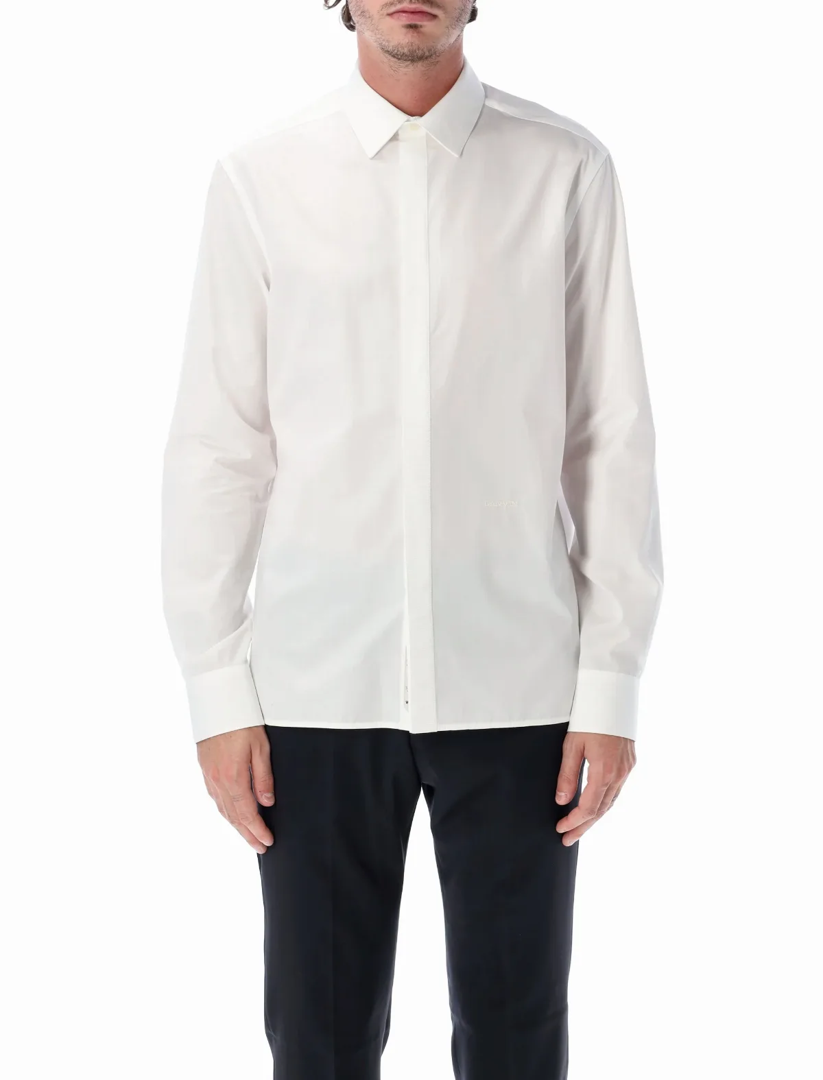 Grosgrain Detail Classic White Shirt