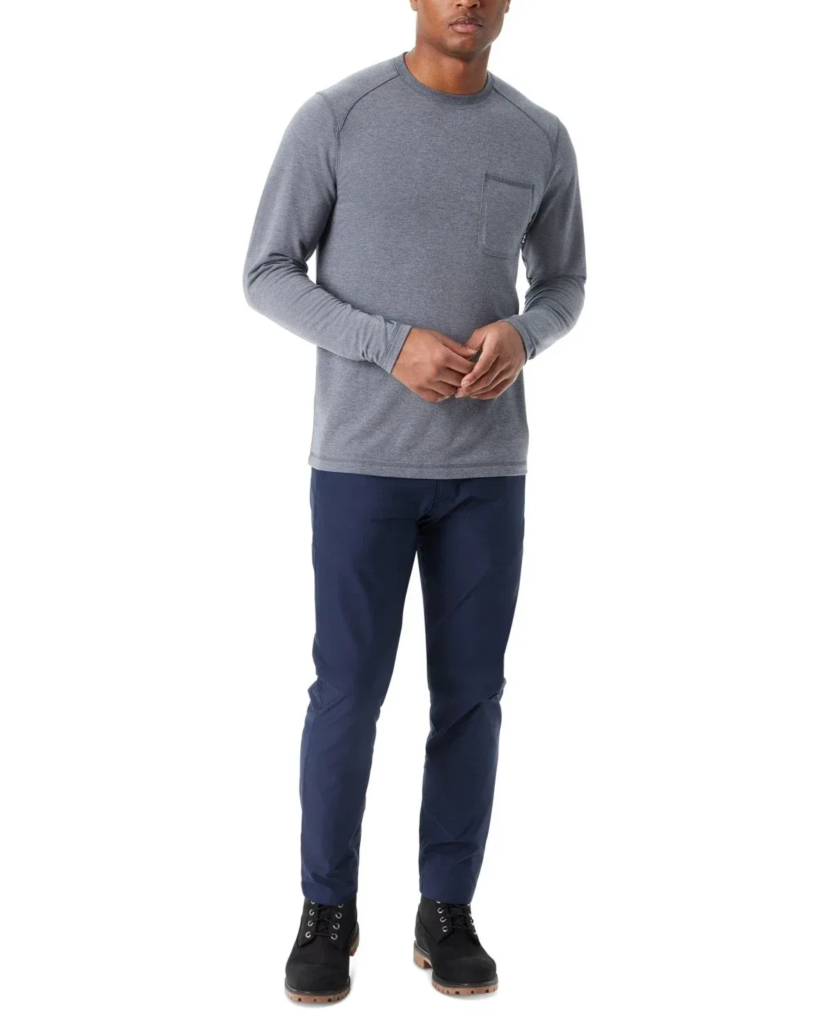 T-Shirt Ribbed Crew Neck Long Sleeve Utility by BASS OUTDOOR