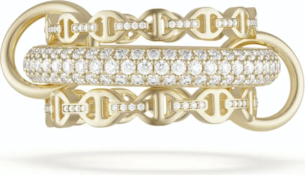 Hoorsenbuhs x SK Microdame Pavé Linked Rings by Spinelli Kilcollin