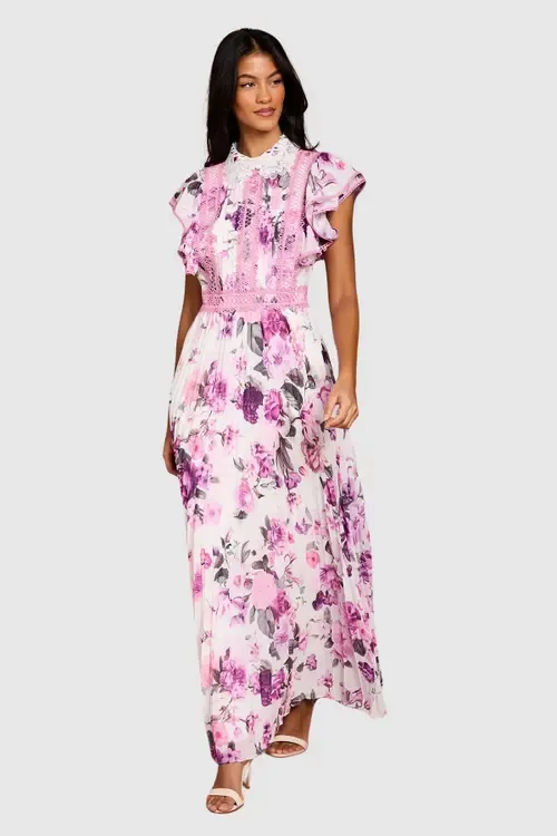 Lace Collar Frill Maxi Dress by Coast