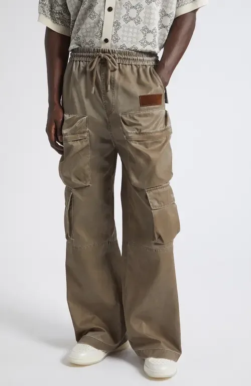 Drawstring Faux Leather Cargo Pants by AMIRI