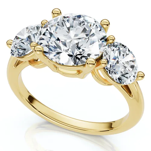 Certified 3 1/2Ct Diamond Engagement Ring Lab Grown in 14K Yellow Gold by Bliss Diamond