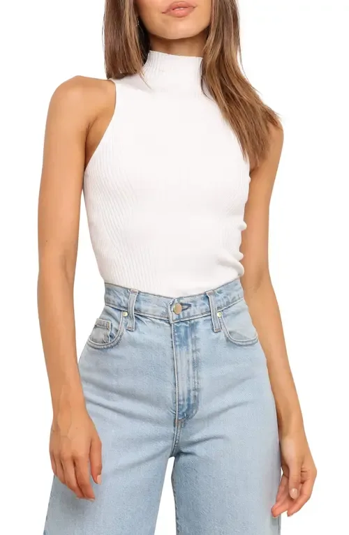 Runie Mock Neck Sleeveless Rib Top by Petal & Pup