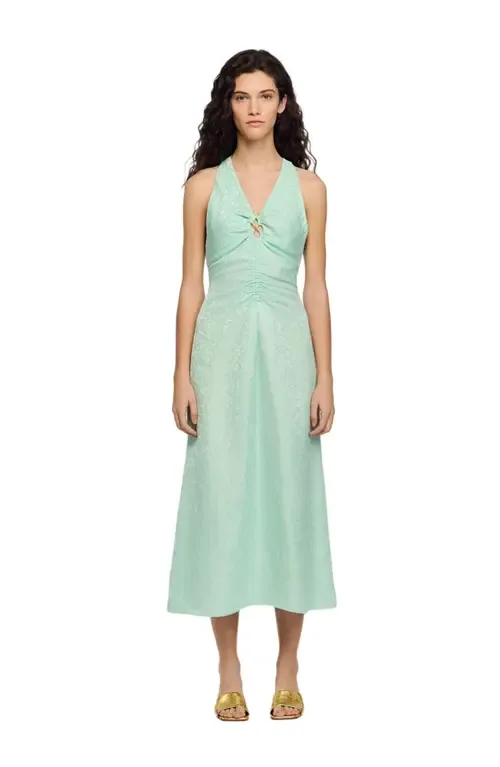 Floral Print V-Neck Maxi Dress by SANDRO
