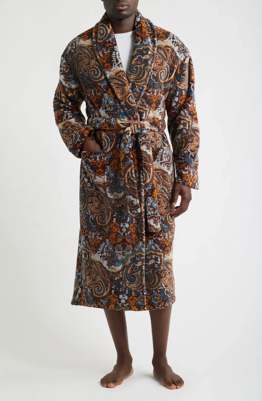 High Note Skull Print Plush Shawl Robe by Majestic International