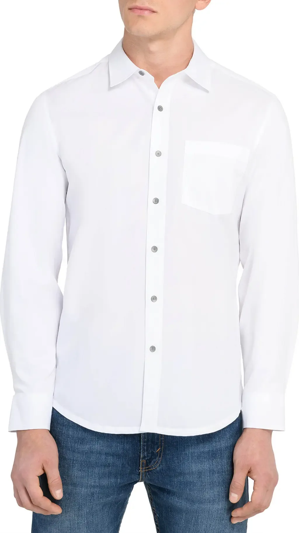 Hudson Reworked Slim Fit Solid Cotton Button-Up Shirt by W.R.K