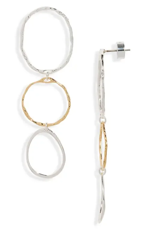 Demi Fine Triple Link Earrings in 14K Gold- Sterling Plated by Nordstrom