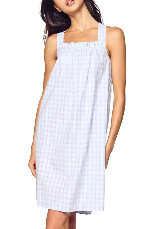 Annabelle Gingham Brushed Cotton Twill Nightgown by Petite Plume