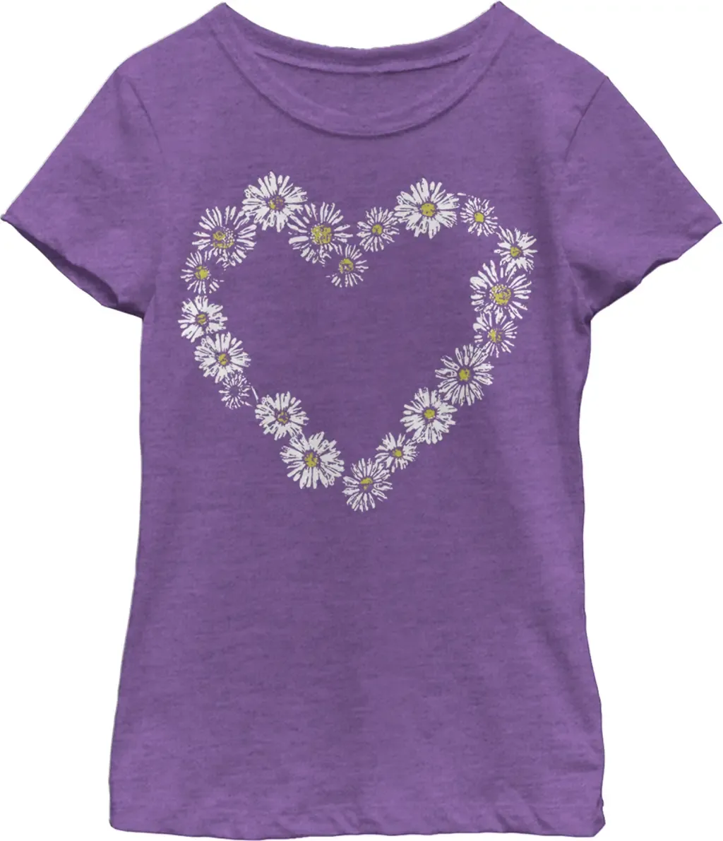 Daisy Heart Graphic Short Sleeve T-Shirt by Lost Gods