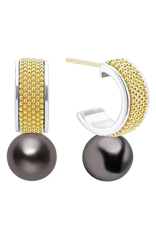 Luna Freshwater Pearl Lux Hoop Earrings by LAGOS
