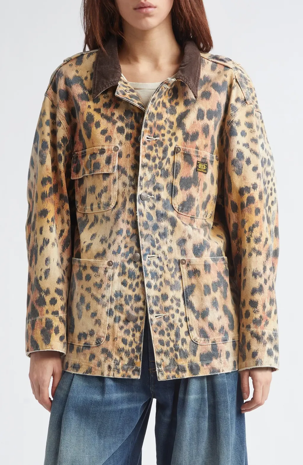 Relaxed Leopard Print Chore Jacket by R13