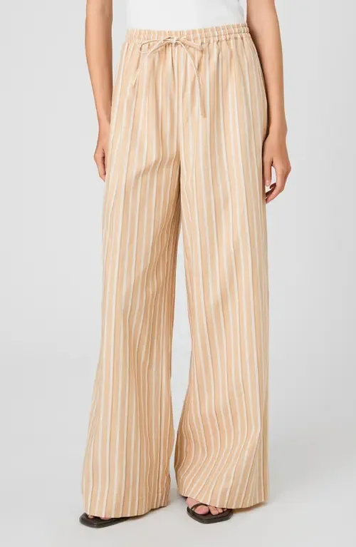 Tie Waist Wide Leg Linen Blend Pants
