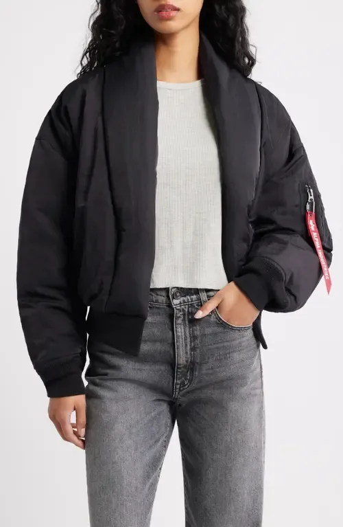 Shawl Collar Down Flight Jacket by Alpha Industries